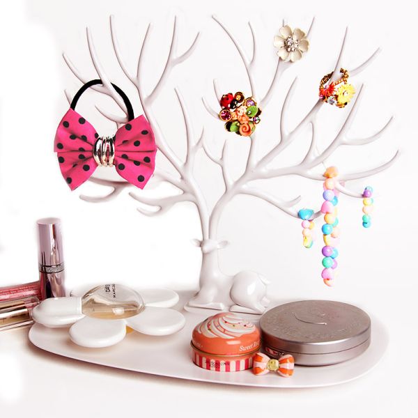 Декоративный органайзер для украшений Deer малый белый, Qualy