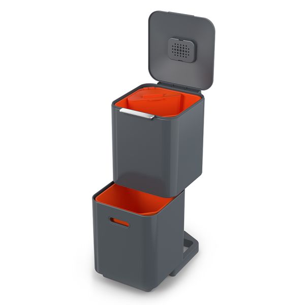 Контейнер для мусора с двумя баками Totem Compact 40 л графит, Joseph Joseph