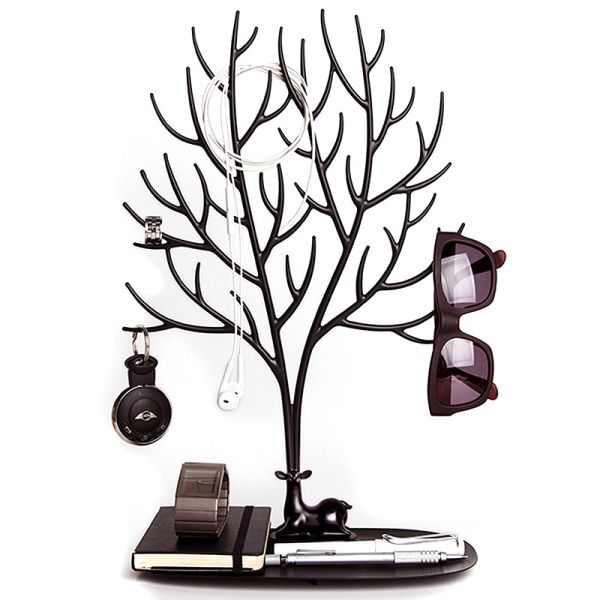 Декоративный органайзер для украшений Deer большой черный, Qualy