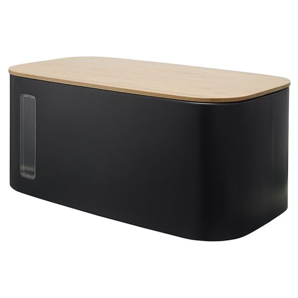 Хлебница Kaffi, 39,7х23х17,6 см, матовая черная, Smart Solutions