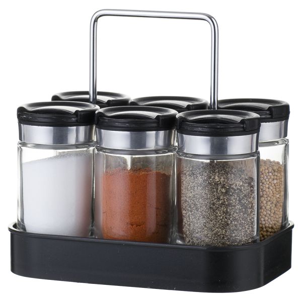 Набор из 6 банок для специй с подставкой Spice Box, 100 мл, Smart Solutions