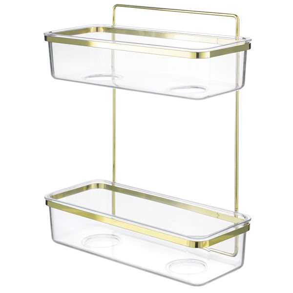 Полка для душа настенная двухъярусная Siv, золотистая, Bergenson Bjorn Bath