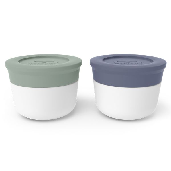 Набор из 2-х соусниц с крышками MB Temple, 20 мл, green natural + blue natural, Monbento