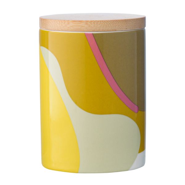 Банка для хранения горчичного цвета с авторским принтом из коллекции Freak Fruit , 275мл, Tkano