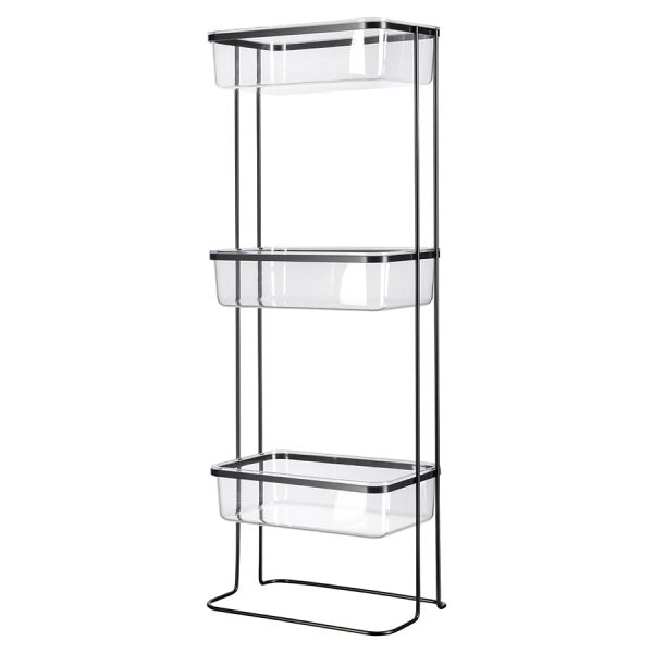 Полка напольная трехъярусная Siv, черная, Bergenson Bjorn Bath