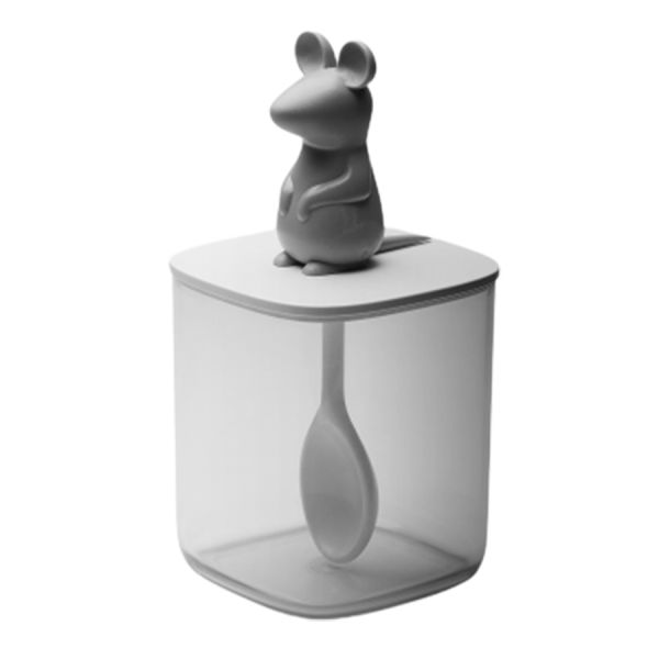 Банка для сыпучих продуктов Lucky Mouse Seasoning с ложкой, 250 мл, Qualy