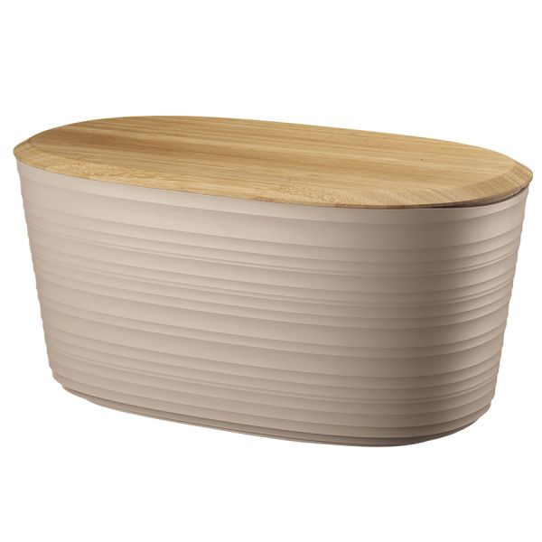 Хлебница с бамбуковой крышкой Tierra, 10 л, бежево-розовая, Guzzini