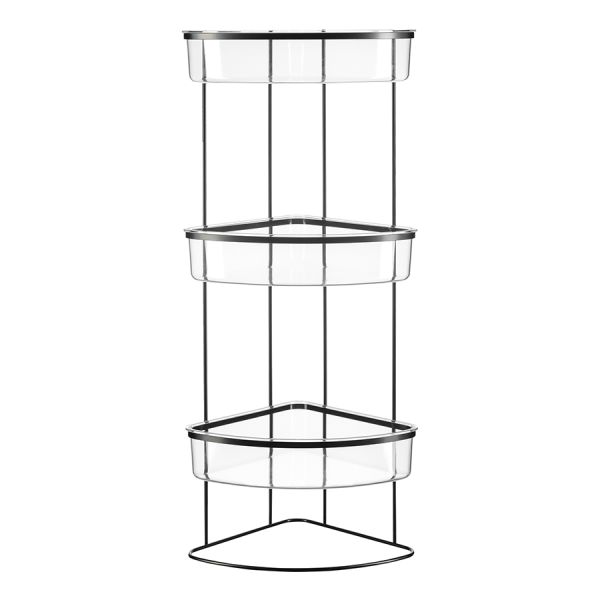 Полка напольная трехъярусная угловая Siv, черная, Bergenson Bjorn Bath