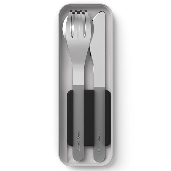 Набор из 3 столовых приборов в футляре MB Slim Box, black, Monbento