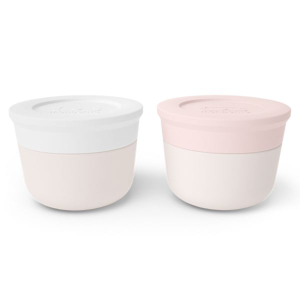 Набор из 2-х соусниц с крышками MB Temple, 20 мл, white natural + pink natural, Monbento