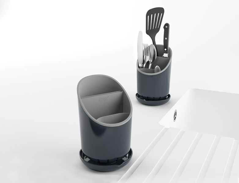Сушилка для столовых приборов со сливом Dock™ серая, Joseph Joseph, изображение 5