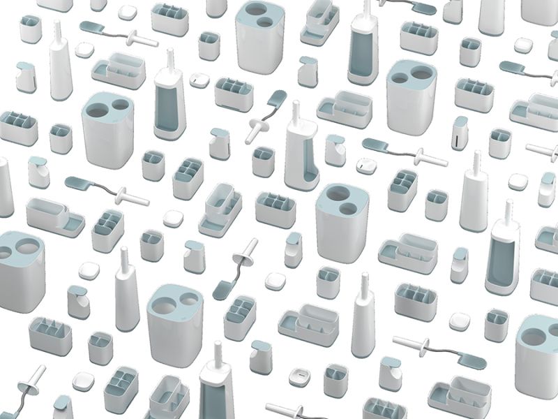 Контейнер мусорный Split™, 8 л, бело-голубой, Joseph Joseph, изображение 6