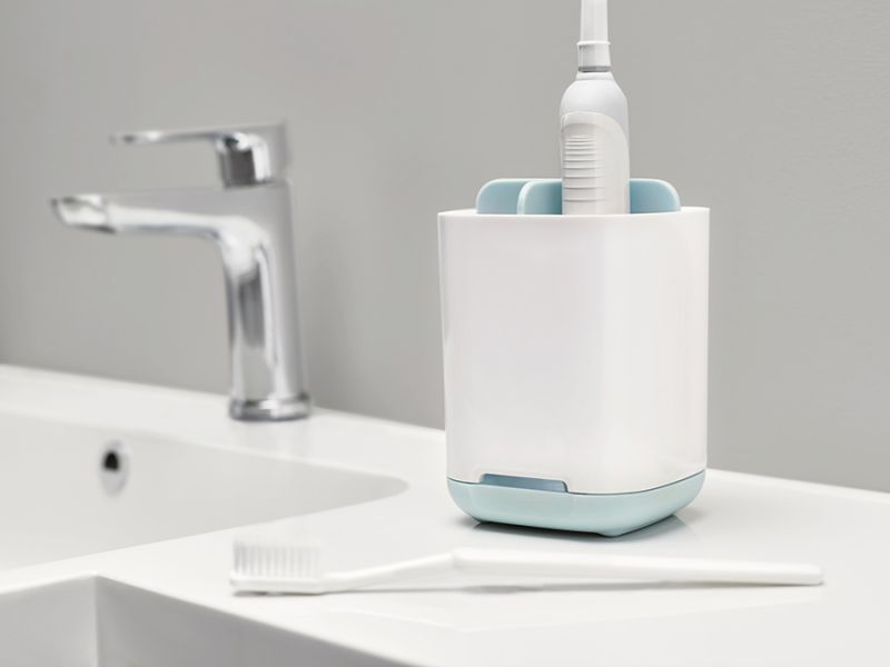 Органайзер для зубных щеток EasyStore™, 9х9х13 см, бело-голубой, Joseph Joseph, изображение 5