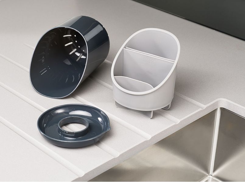 Сушилка для столовых приборов со сливом Dock™ серая, Joseph Joseph, изображение 3