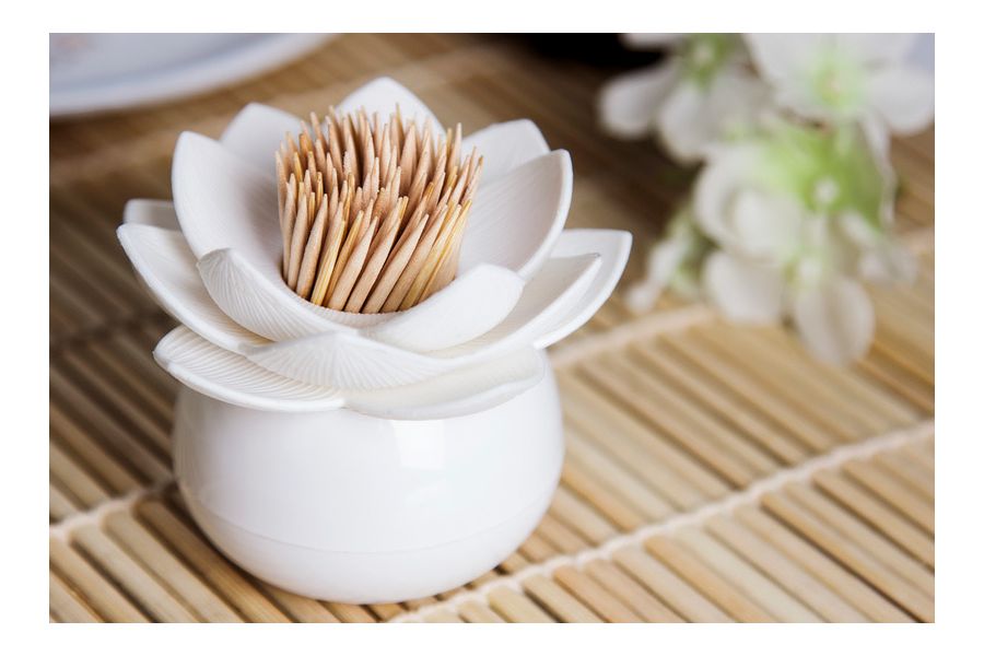 Держатель для зубочисток Lotus белый, Qualy, изображение 2