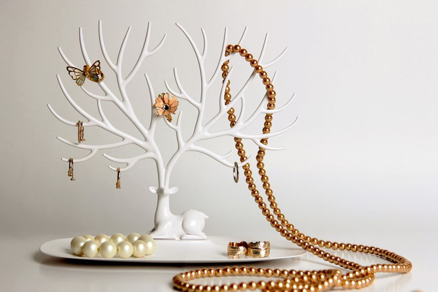 Декоративный органайзер для украшений Deer малый белый, Qualy, изображение 4