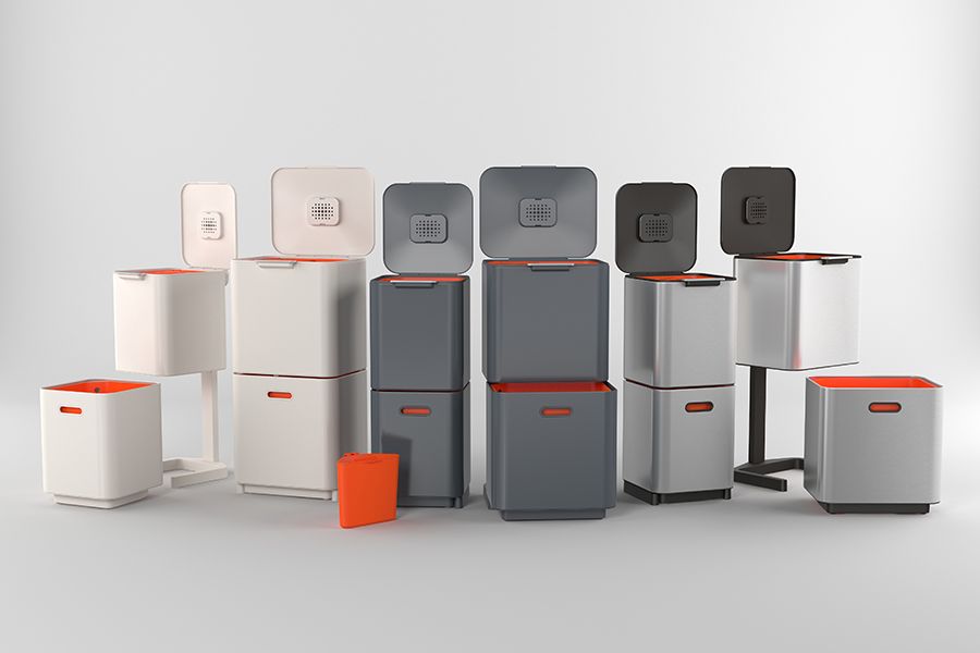 Контейнер для мусора с двумя баками Totem Compact 40 л графит, Joseph Joseph, изображение 11