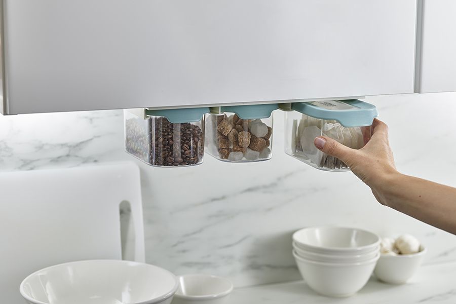 Набор из 3 подвесных контейнеров для хранения CupboardStore 900 мл светлый опал, Joseph Joseph, изображение 11